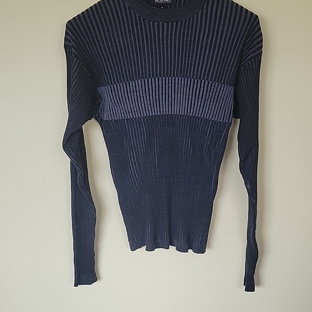 Charcoal/black Silk ribbed Sweater by Murano